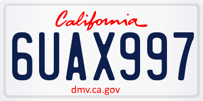 CA license plate 6UAX997