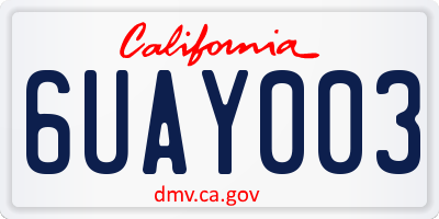 CA license plate 6UAY003