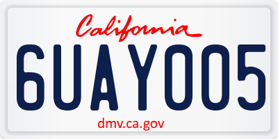 CA license plate 6UAY005
