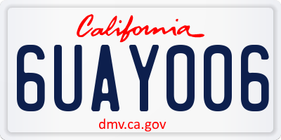 CA license plate 6UAY006