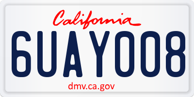 CA license plate 6UAY008