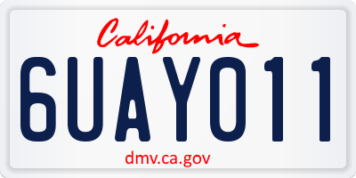 CA license plate 6UAY011