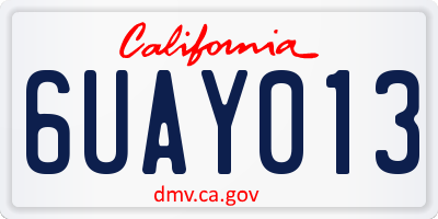 CA license plate 6UAY013