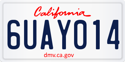 CA license plate 6UAY014