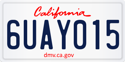 CA license plate 6UAY015