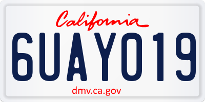 CA license plate 6UAY019