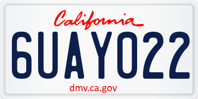 CA license plate 6UAY022