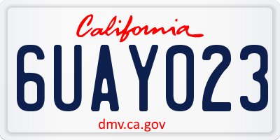 CA license plate 6UAY023