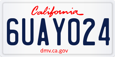 CA license plate 6UAY024