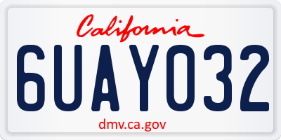 CA license plate 6UAY032