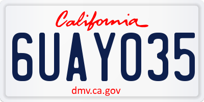CA license plate 6UAY035