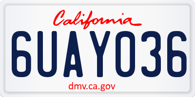 CA license plate 6UAY036