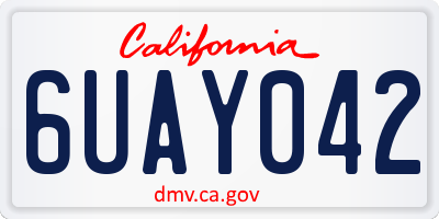 CA license plate 6UAY042