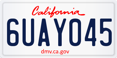 CA license plate 6UAY045