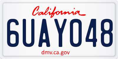 CA license plate 6UAY048