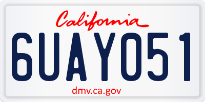 CA license plate 6UAY051