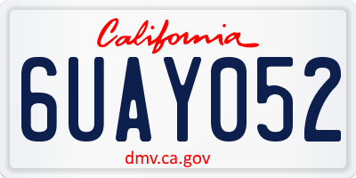 CA license plate 6UAY052