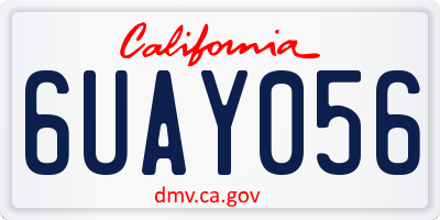 CA license plate 6UAY056