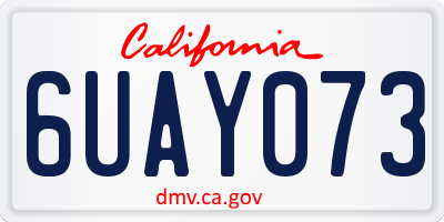 CA license plate 6UAY073