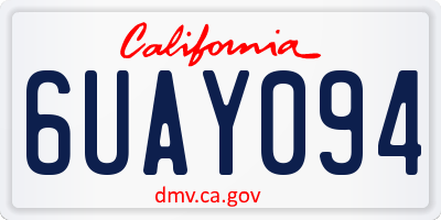 CA license plate 6UAY094