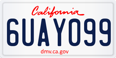 CA license plate 6UAY099