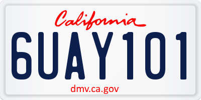 CA license plate 6UAY101