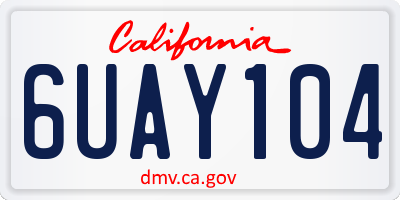CA license plate 6UAY104