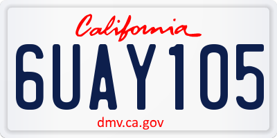 CA license plate 6UAY105