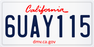 CA license plate 6UAY115