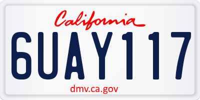 CA license plate 6UAY117