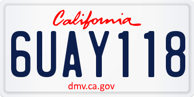 CA license plate 6UAY118