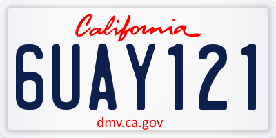 CA license plate 6UAY121