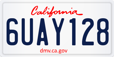 CA license plate 6UAY128