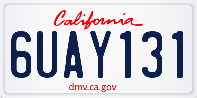 CA license plate 6UAY131