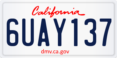 CA license plate 6UAY137
