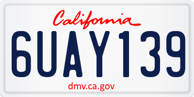 CA license plate 6UAY139