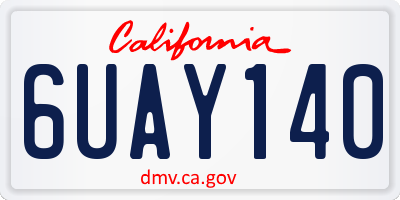 CA license plate 6UAY140