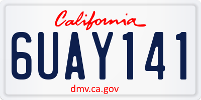 CA license plate 6UAY141