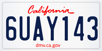 CA license plate 6UAY143