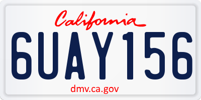 CA license plate 6UAY156