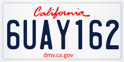 CA license plate 6UAY162