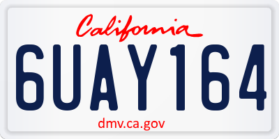 CA license plate 6UAY164