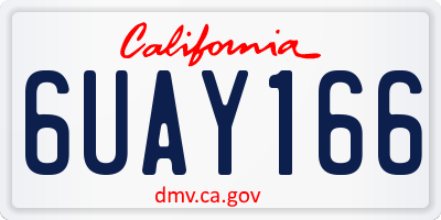 CA license plate 6UAY166