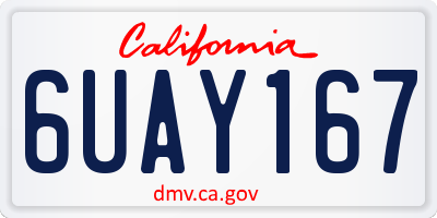 CA license plate 6UAY167