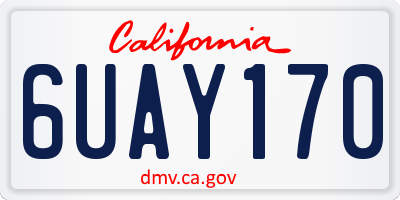 CA license plate 6UAY170