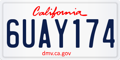 CA license plate 6UAY174