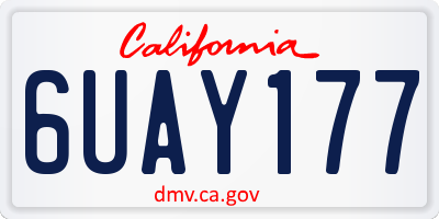 CA license plate 6UAY177