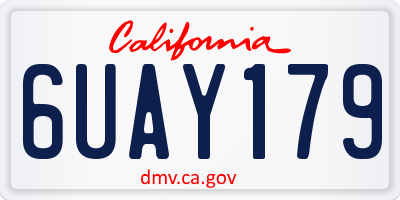 CA license plate 6UAY179