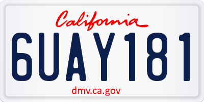 CA license plate 6UAY181