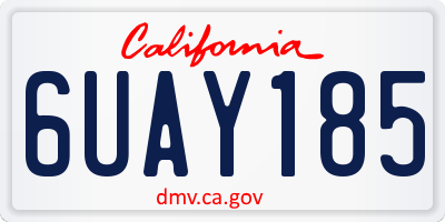 CA license plate 6UAY185